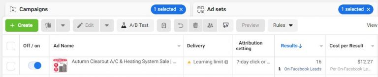 Facebook Ads Results 1